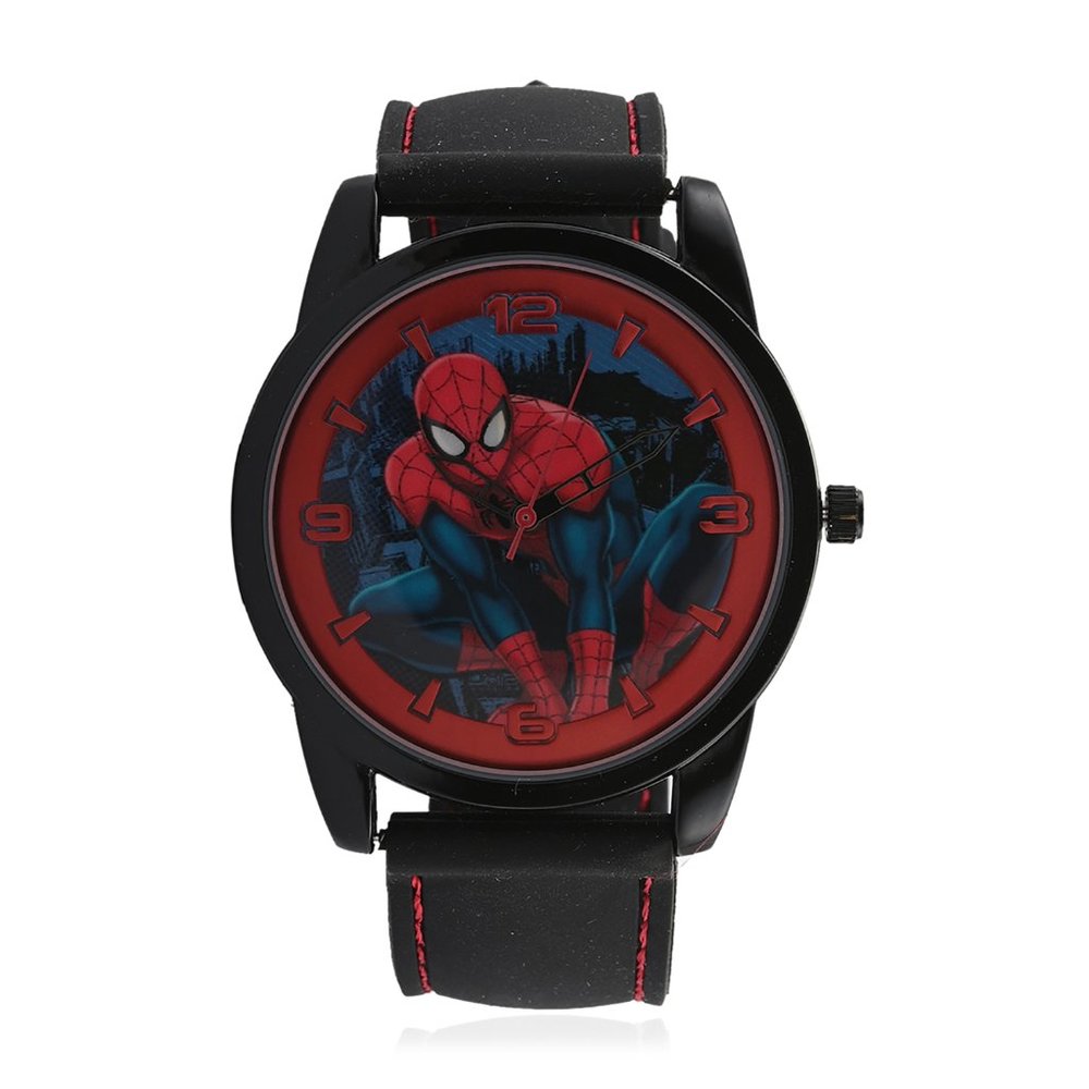 Spiderman Quartz Movement Watch with Black Strap